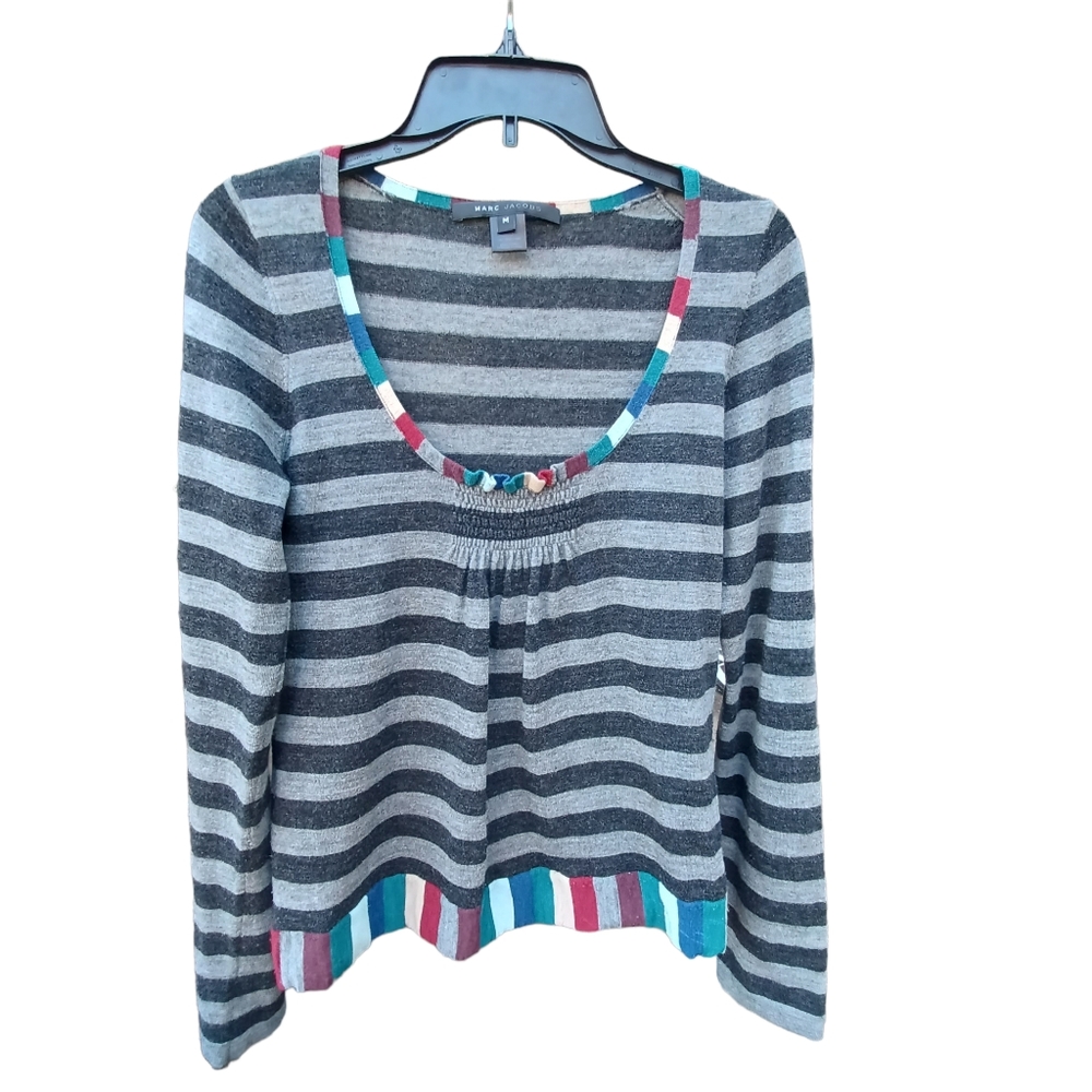 Marc Jacob's 100% wool striped colorblock  top sz M